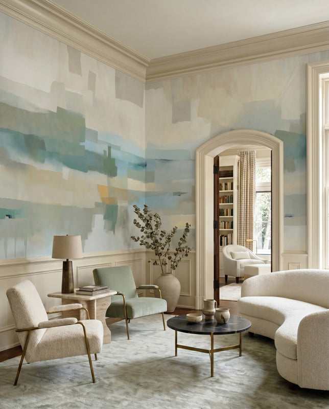 Velvet Dusk Abstract Painterly Wall Mural