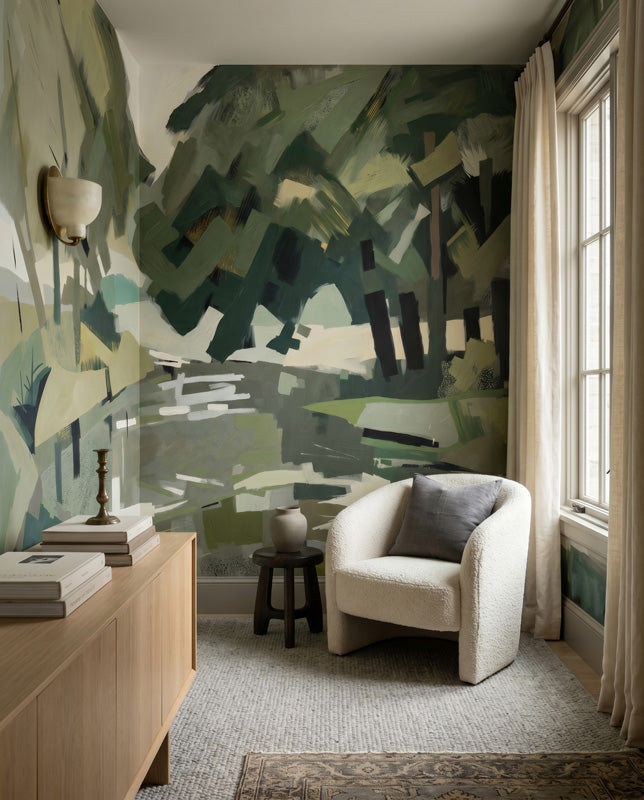 Velvet Forest Abstract Landscape Wall Mural