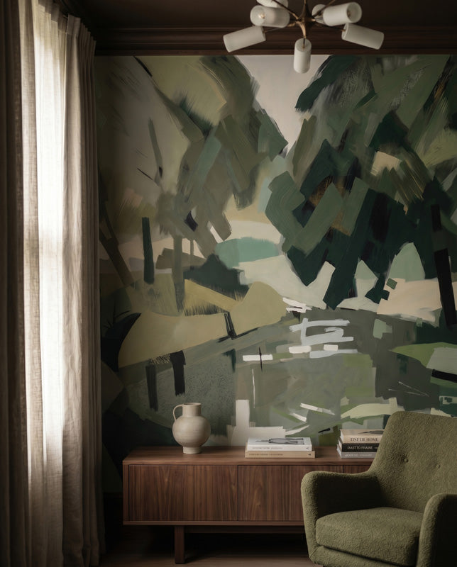 Velvet Forest Abstract Landscape Wall Mural