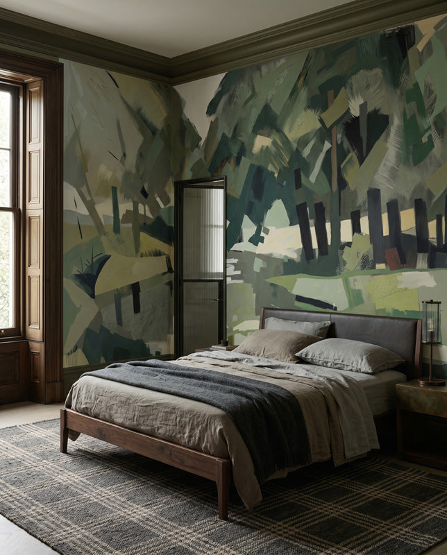 Velvet Forest Abstract Landscape Wall Mural