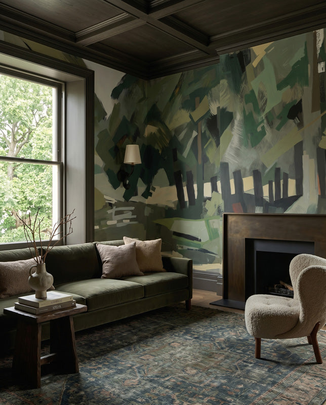 Velvet Forest Abstract Landscape Wall Mural