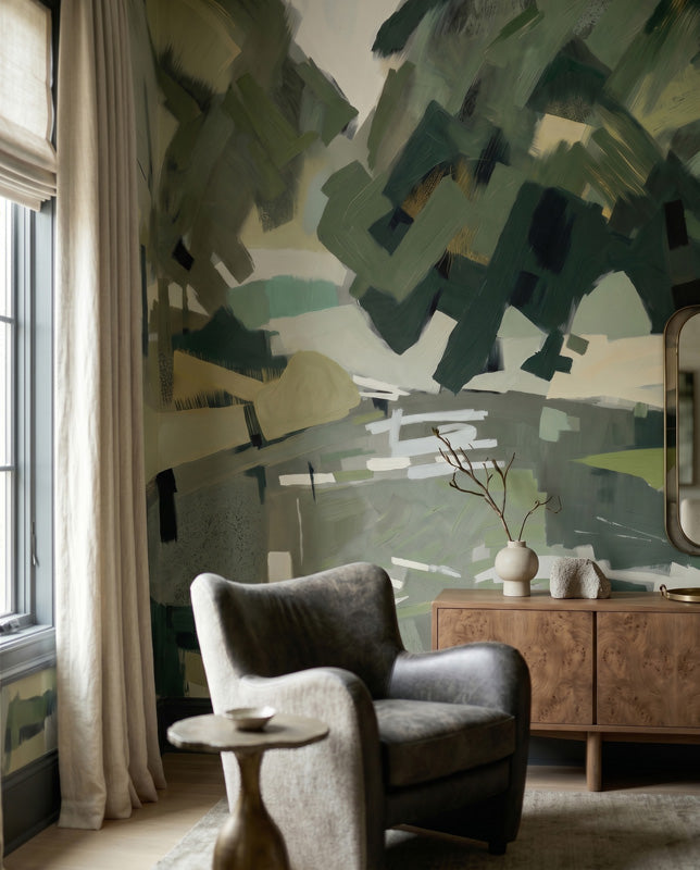 Velvet Forest Abstract Landscape Wall Mural