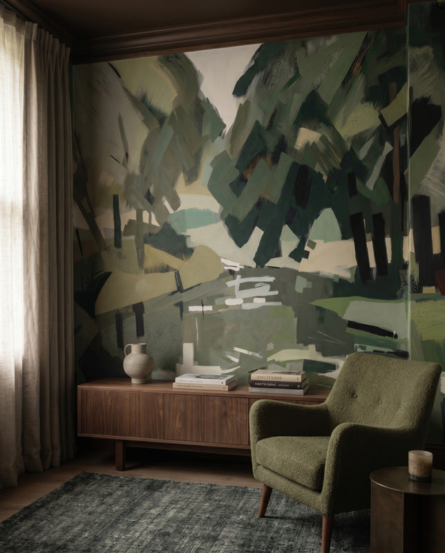 Velvet Forest Abstract Landscape Wall Mural