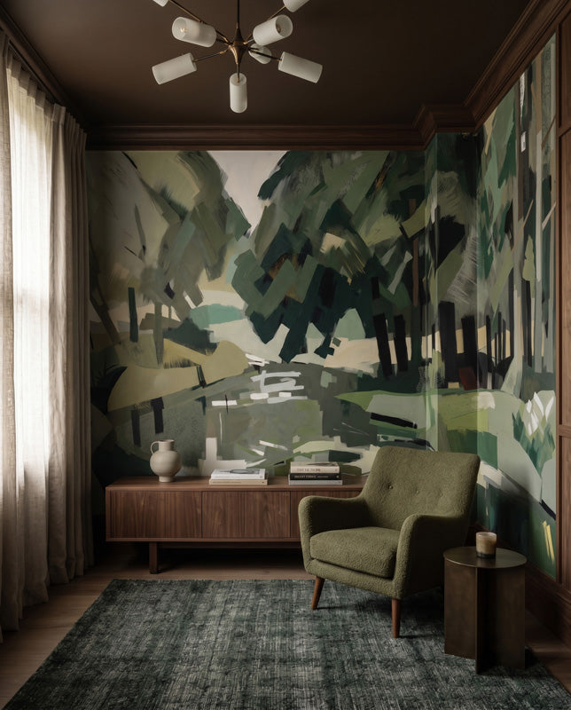 Velvet Forest Abstract Landscape Wall Mural