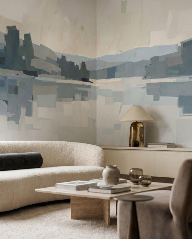 Velvet Glow Abstract Cityscape Wall Mural