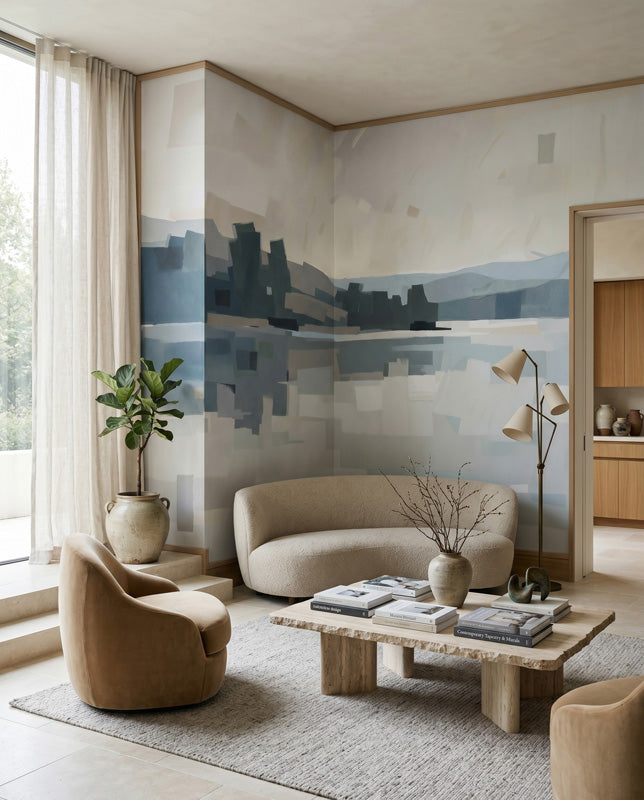 Velvet Glow Abstract Cityscape Wall Mural
