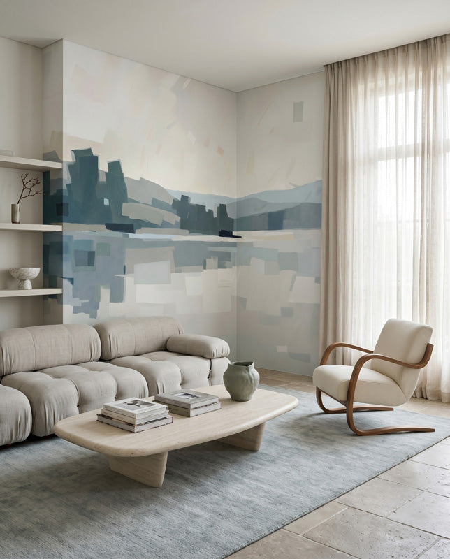 Velvet Glow Abstract Cityscape Wall Mural