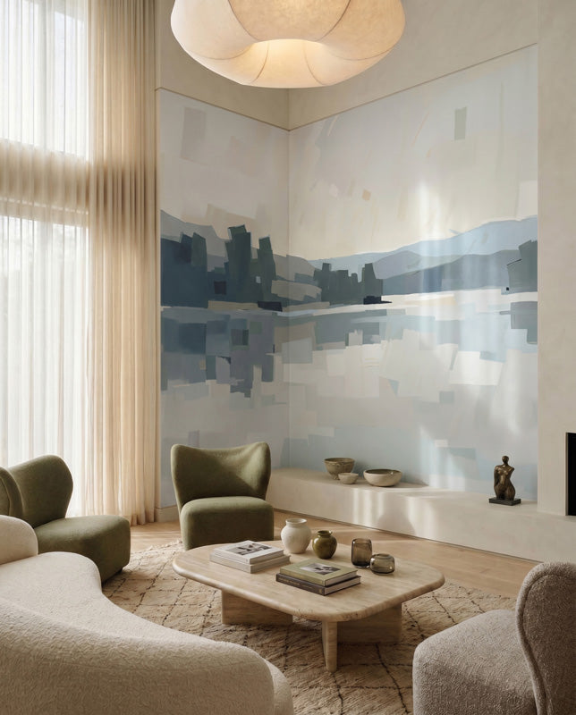 Velvet Glow Abstract Cityscape Wall Mural