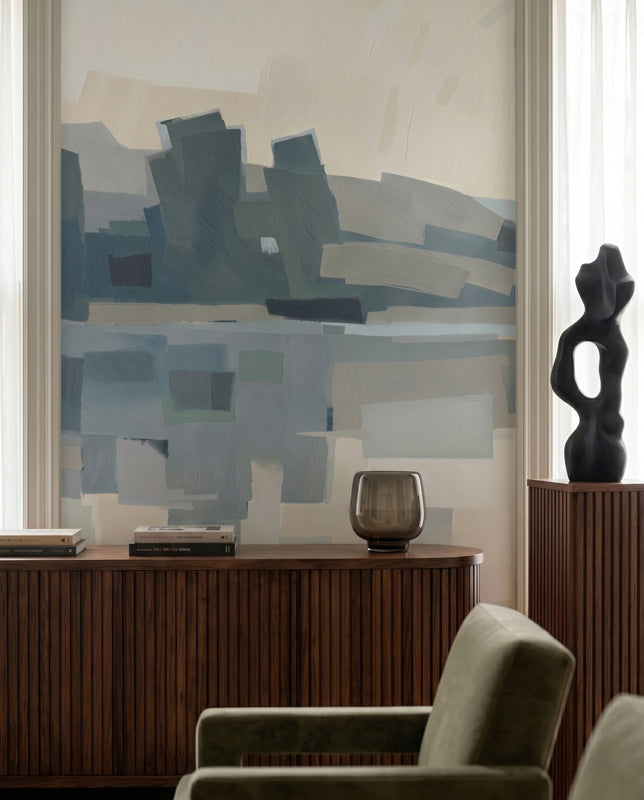 Velvet Glow Abstract Cityscape Wall Mural