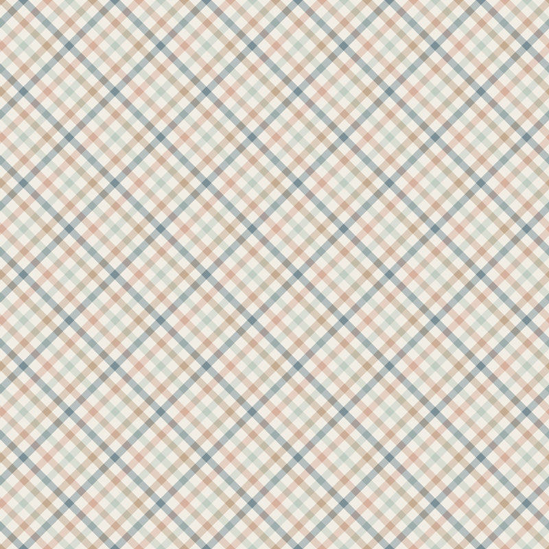 Vintage Cross Plaid – Classic Wallpaper in Soft Neutrals