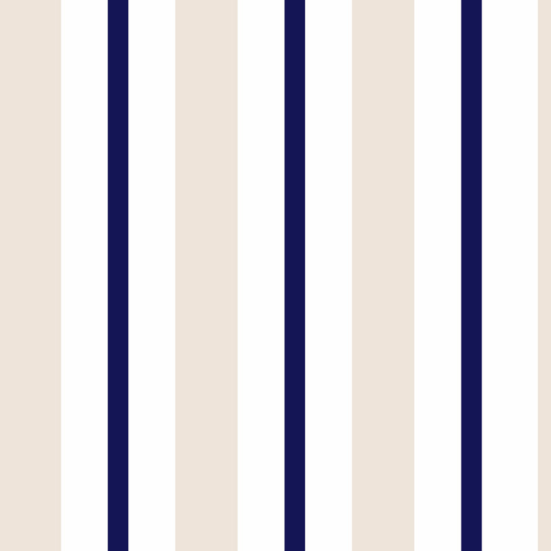 Navy Classic Stripe – Wallpaper in Blue and Cream