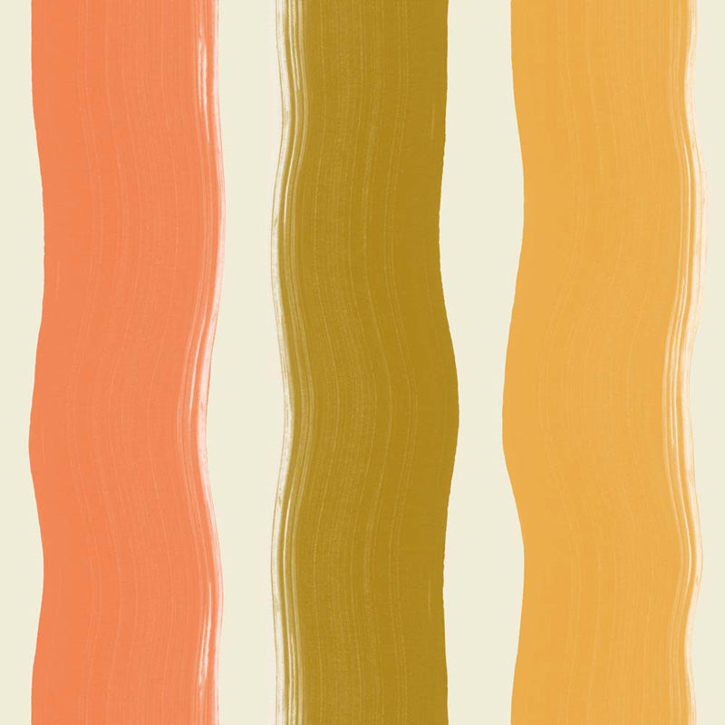Wavy Brushstroke Stripes – Wallpaper in Multi Colours