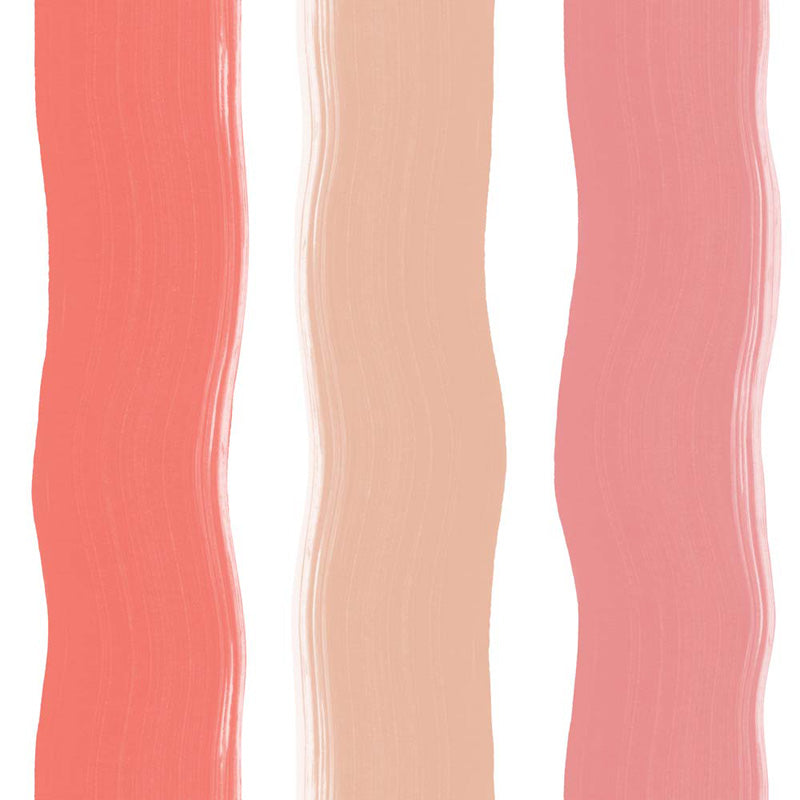 Wavy Brushstroke Stripes – Wallpaper in Multi Colours
