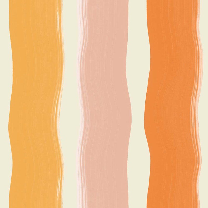 Wavy Brushstroke Stripes – Wallpaper in Multi Colours