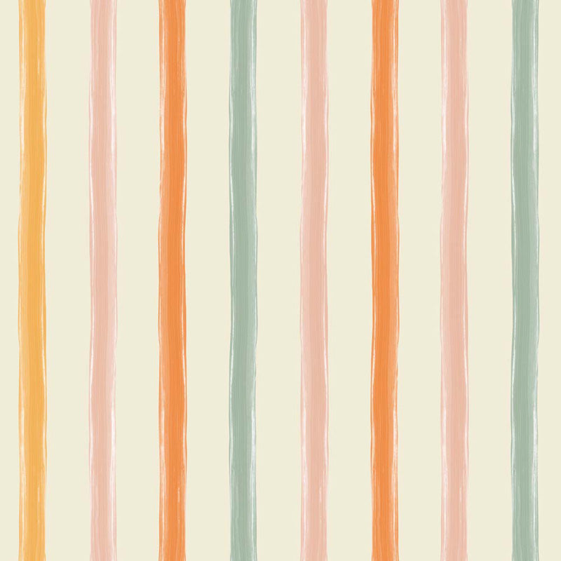 Hand-Brushed Linear Stripes – Wallpaper in Multi Colours