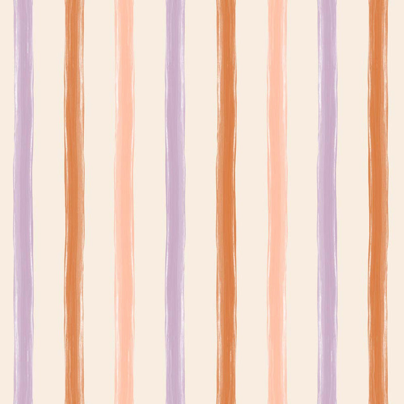 Hand-Brushed Linear Stripes – Wallpaper in Multi Colours