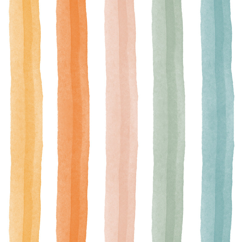 Watercolour Stripe – Soft Painted Striped Wallpaper in Pastel Tones
