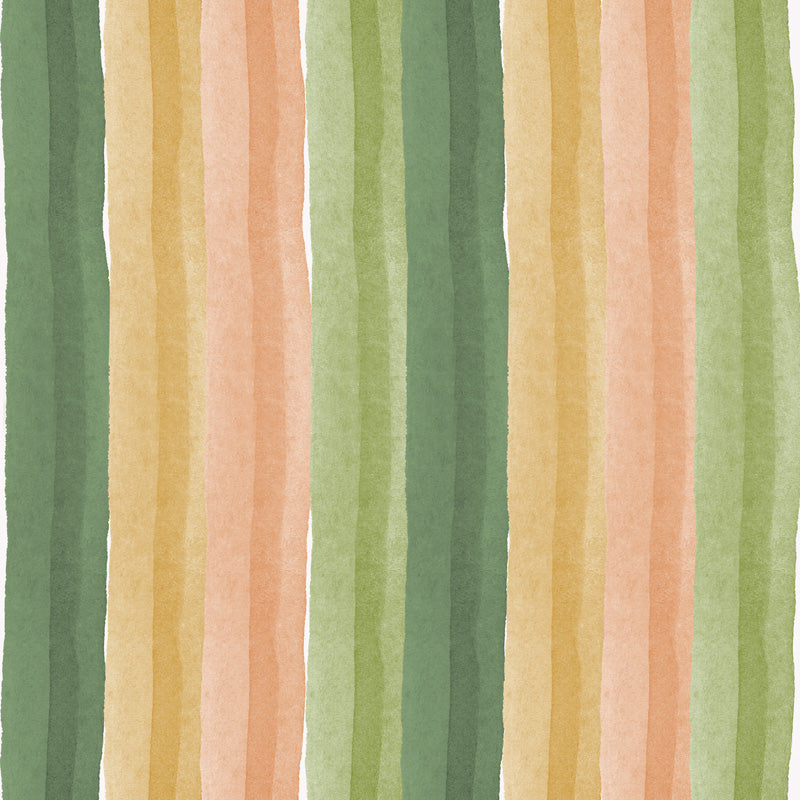 Meadow Wash Stripe – Soft Watercolour Striped Wallpaper