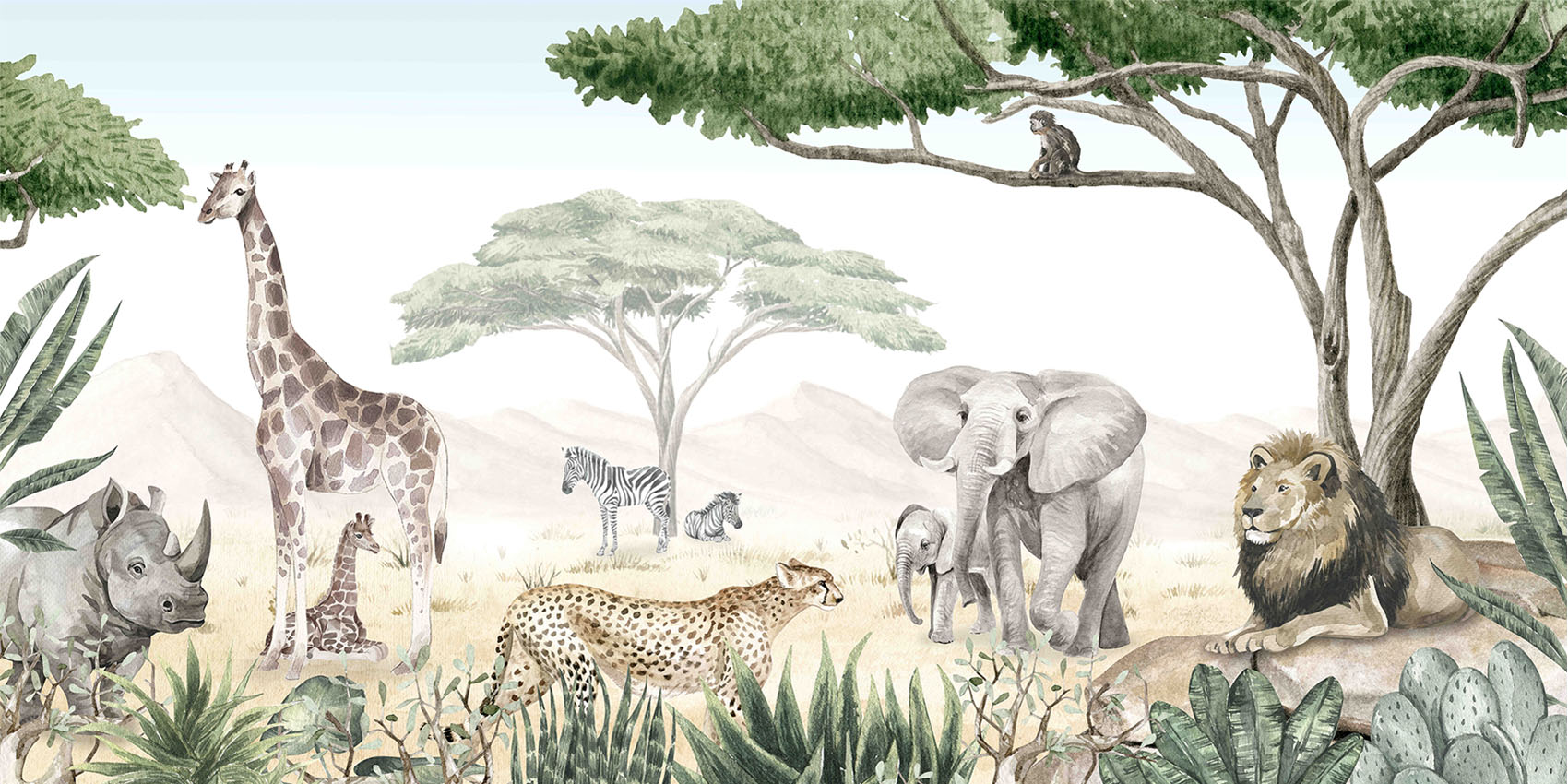 Savannah Jive Safari Wallpaper Mural