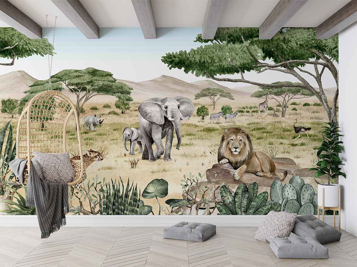 Savannah Secrets Safari Wallpaper Mural