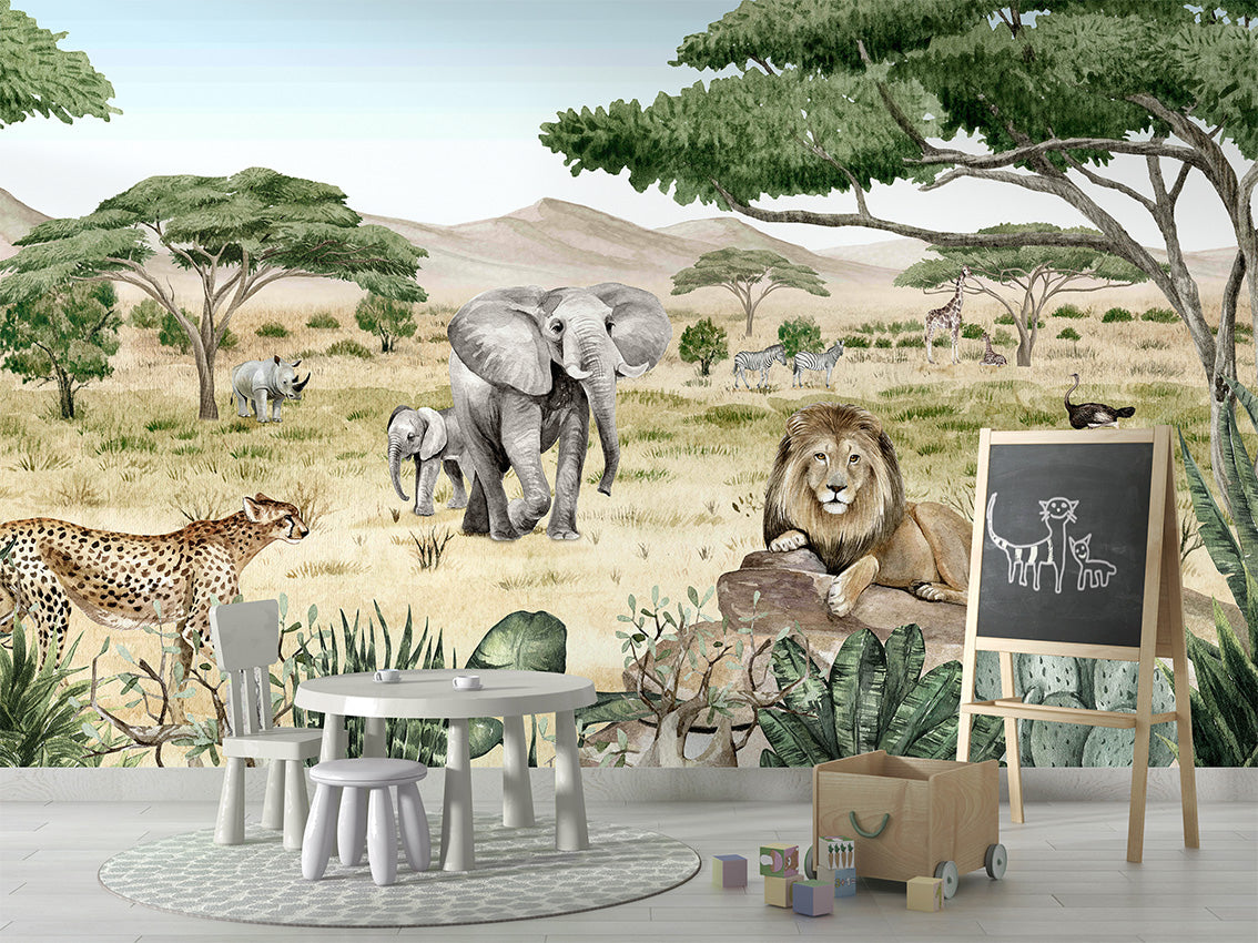 Savannah Secrets Safari Wallpaper Mural