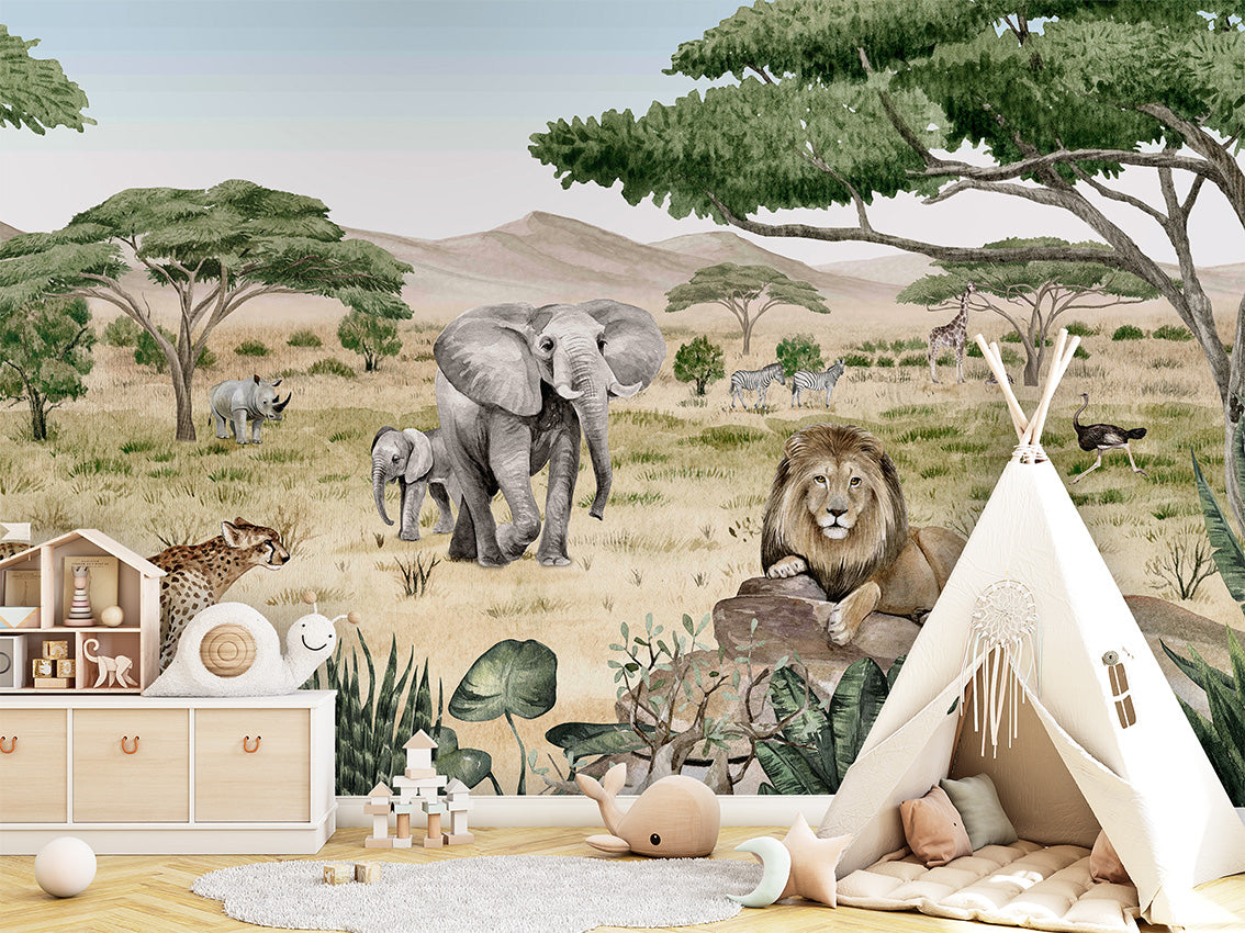 Savannah Secrets Safari Wallpaper Mural