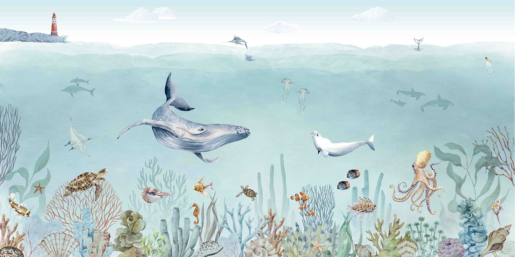 Secret Sealife Coastal Wallpaper Mural