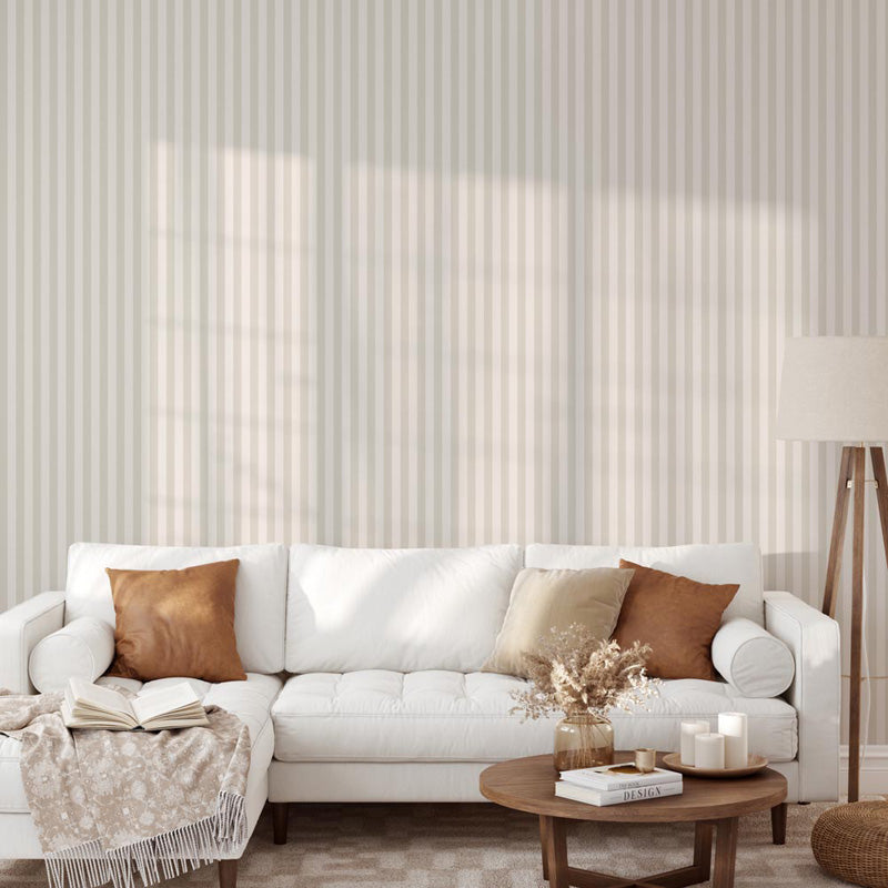 Soft Sand Stripe – Wallpaper in Warm Neutrals