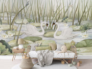 Spectacular Swans Wallpaper Mural