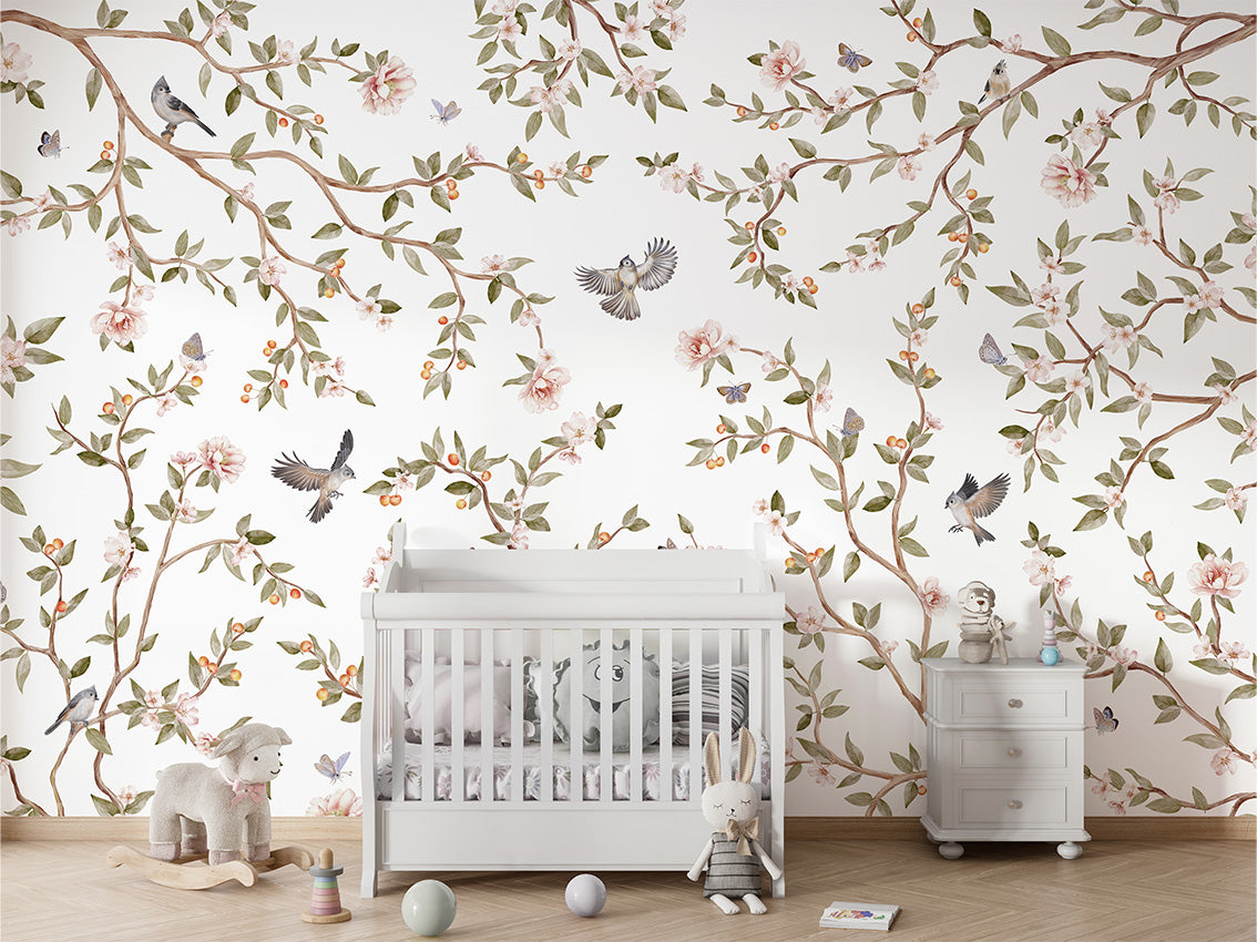 Summer Roses Floral Wallpaper Mural