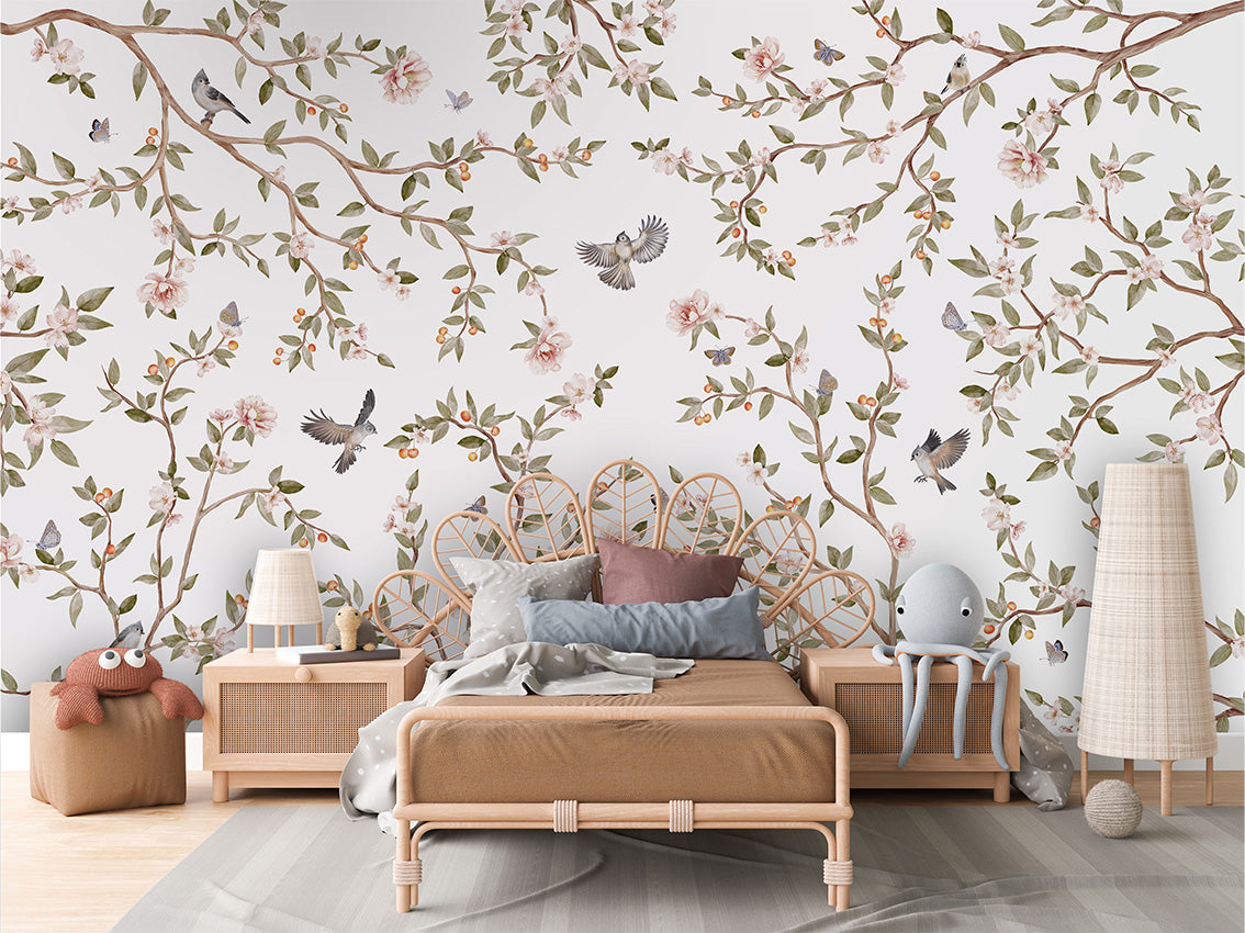 Summer Roses Floral Wallpaper Mural