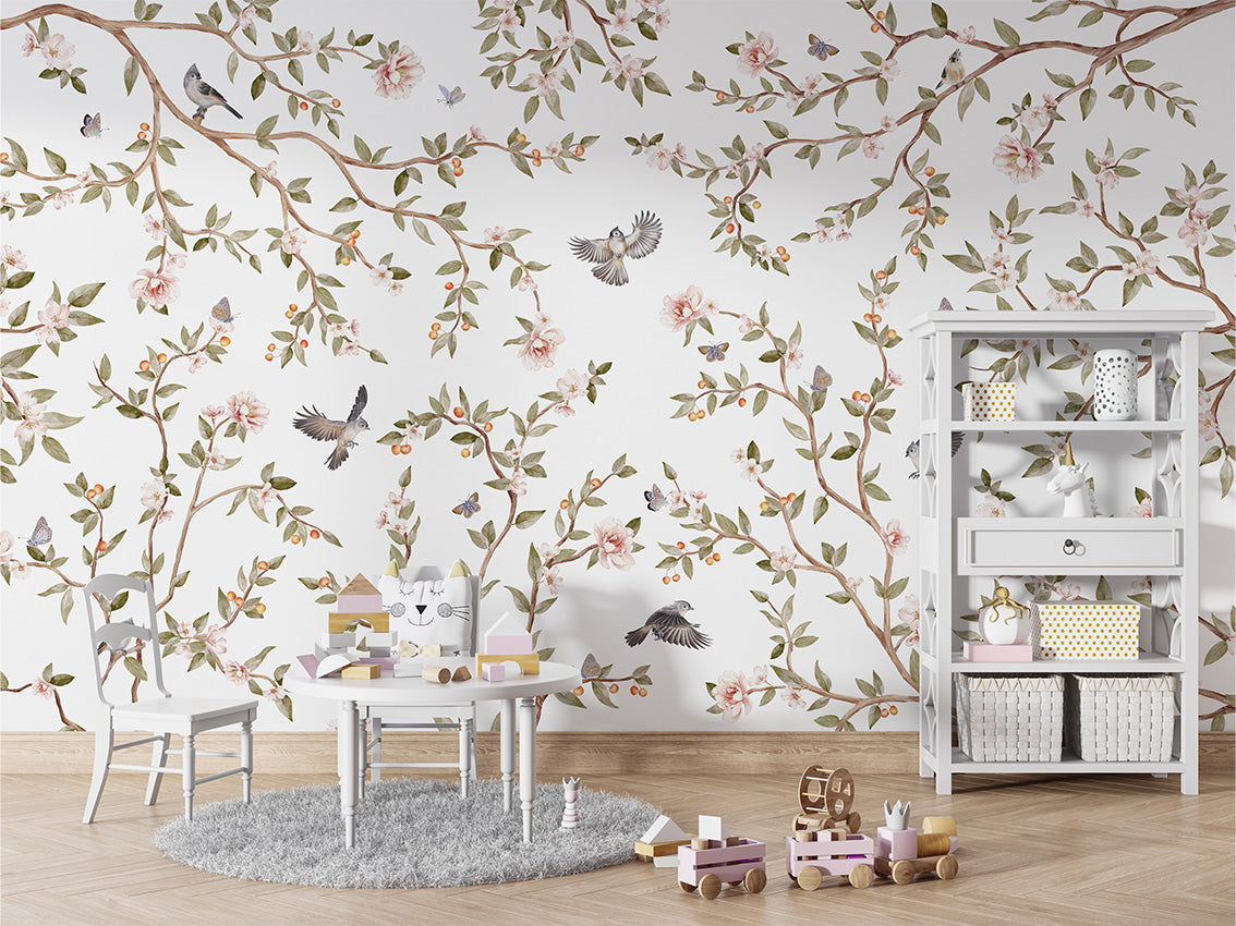 Summer Roses Floral Wallpaper Mural