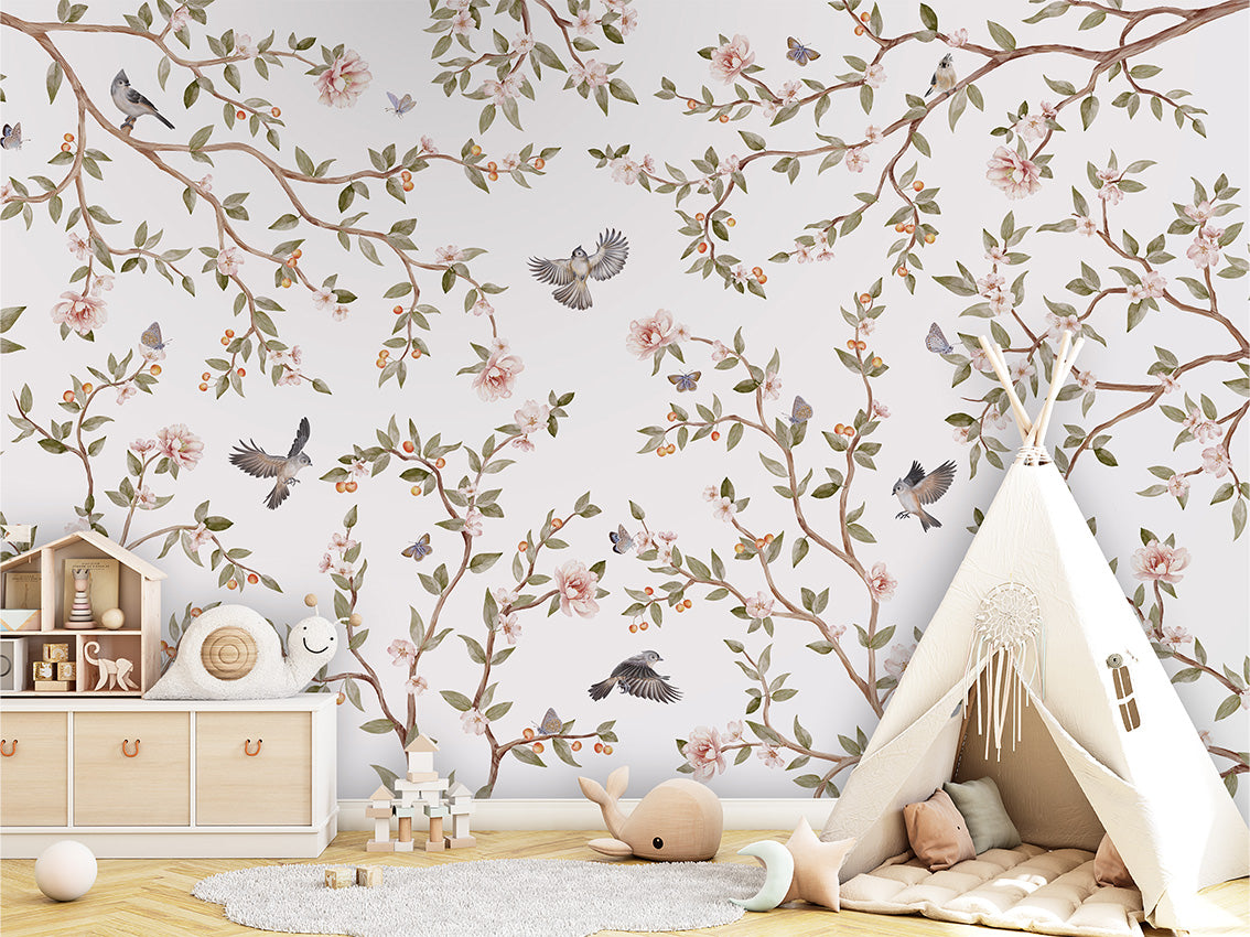 Summer Roses Floral Wallpaper Mural
