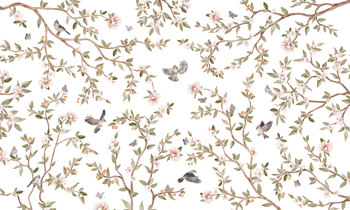 Summer Roses Floral Wallpaper Mural