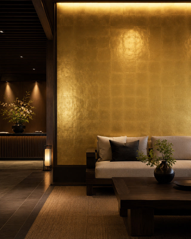 Gold Brass Leaf Wallpaper Roll