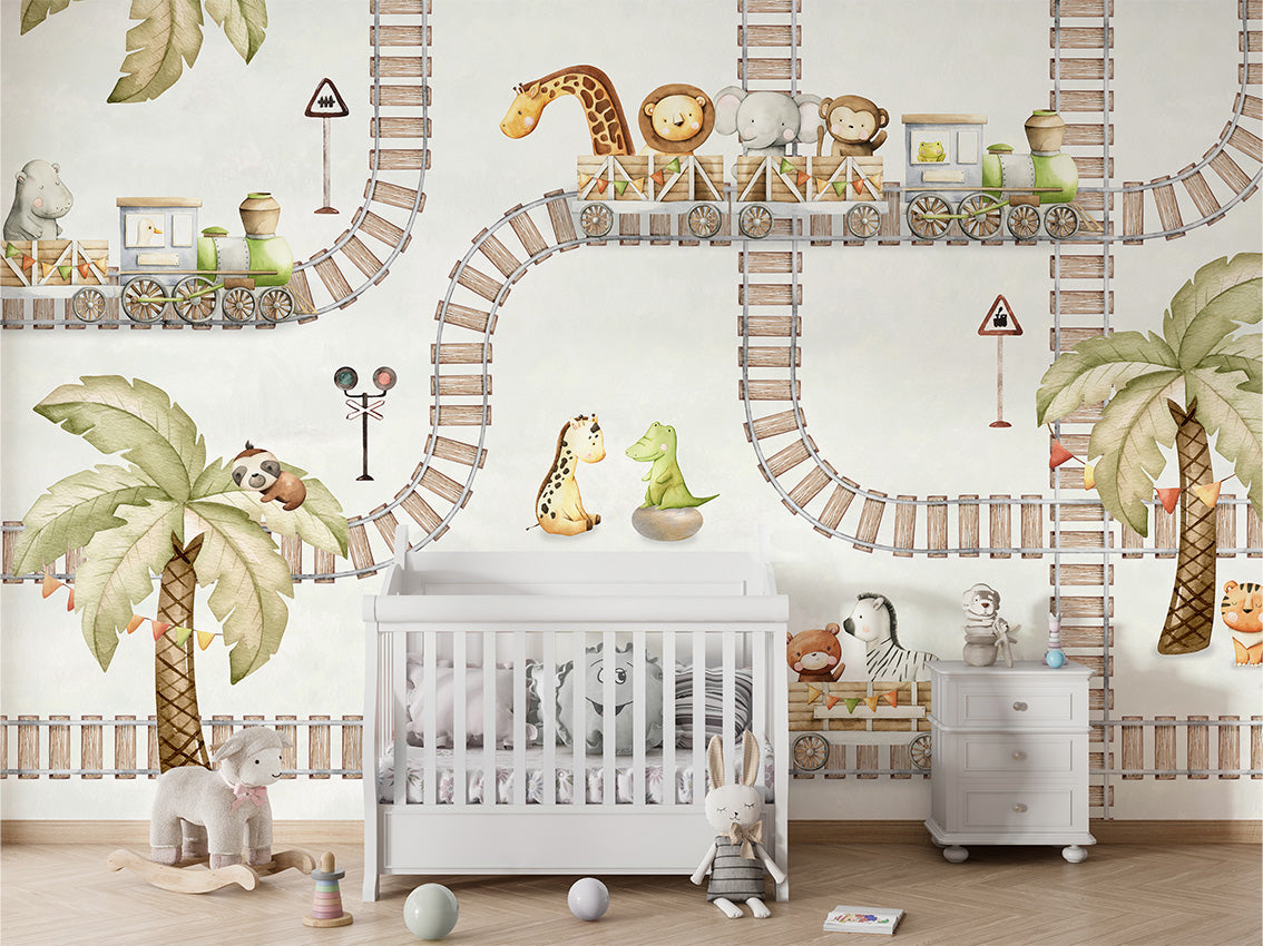 Train Travels Wallpaper Mural