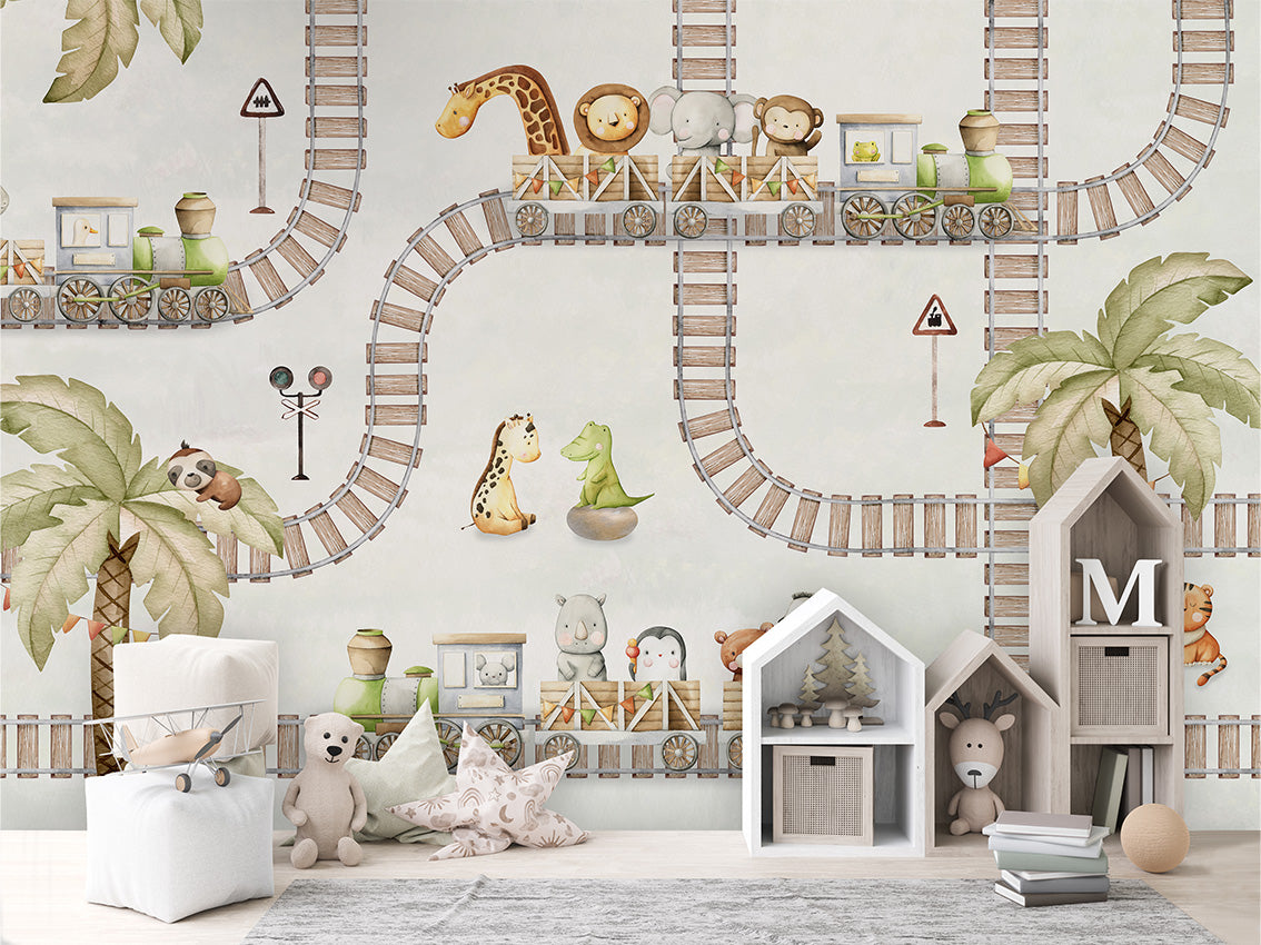 Train Travels Wallpaper Mural