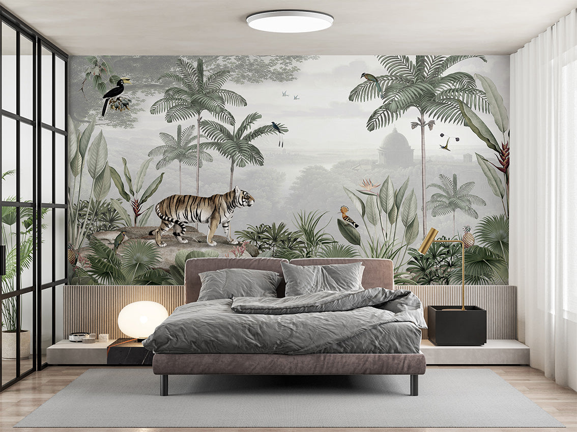 Tropical Tiger Jungle Wallpaper Mural