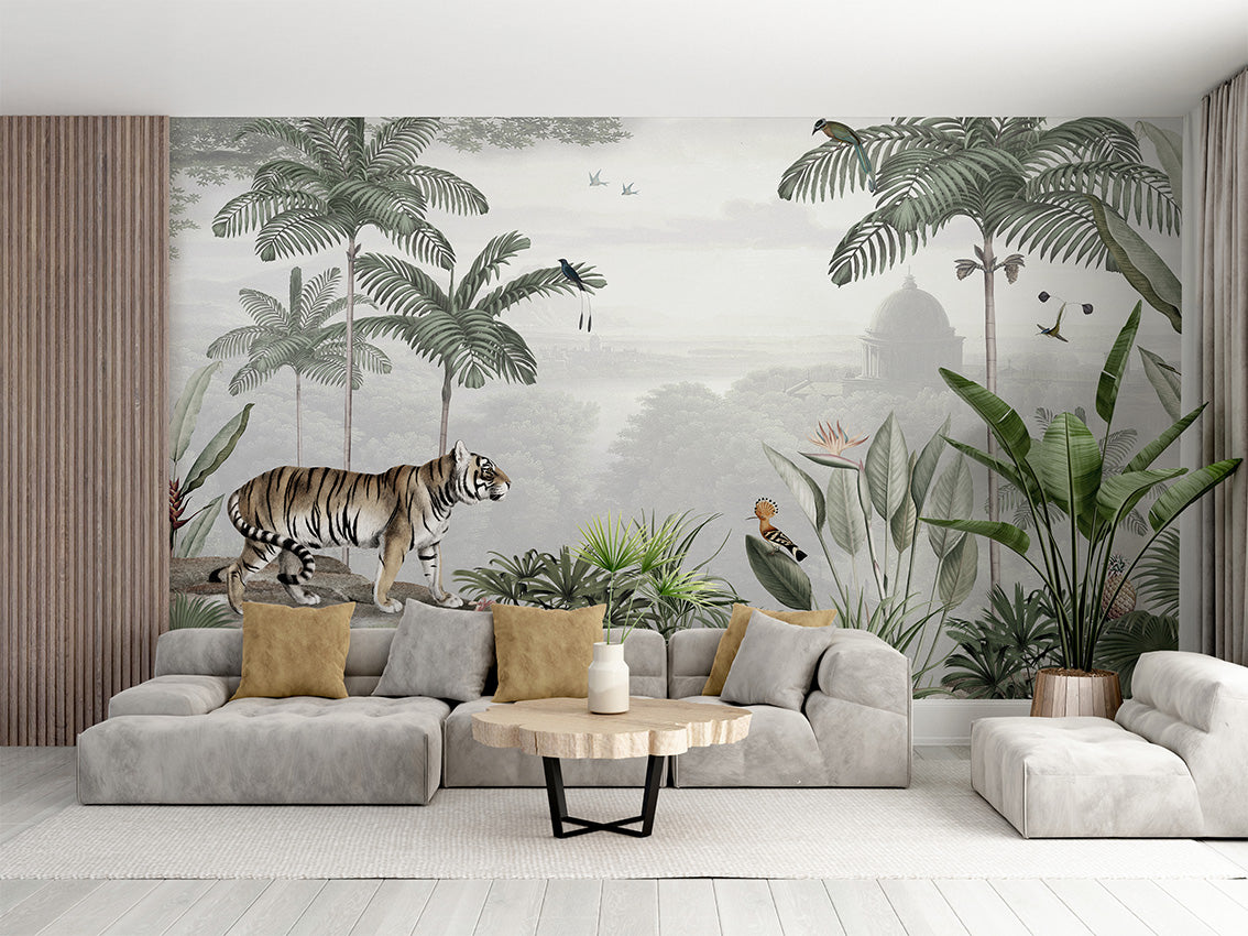 Tropical Tiger Jungle Wallpaper Mural