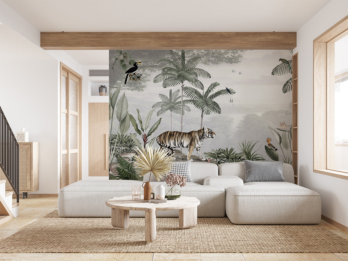 Tropical Tiger Jungle Wallpaper Mural
