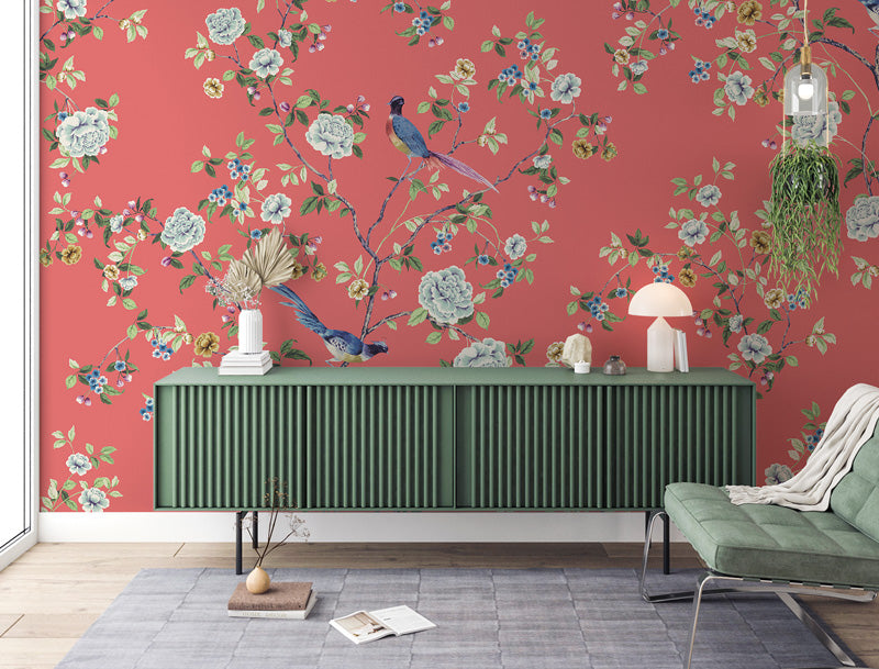 Chinoiserie Songbird Wallpaper