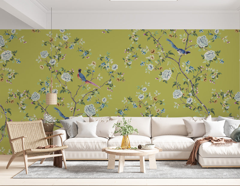 Chinoiserie Songbird Wallpaper