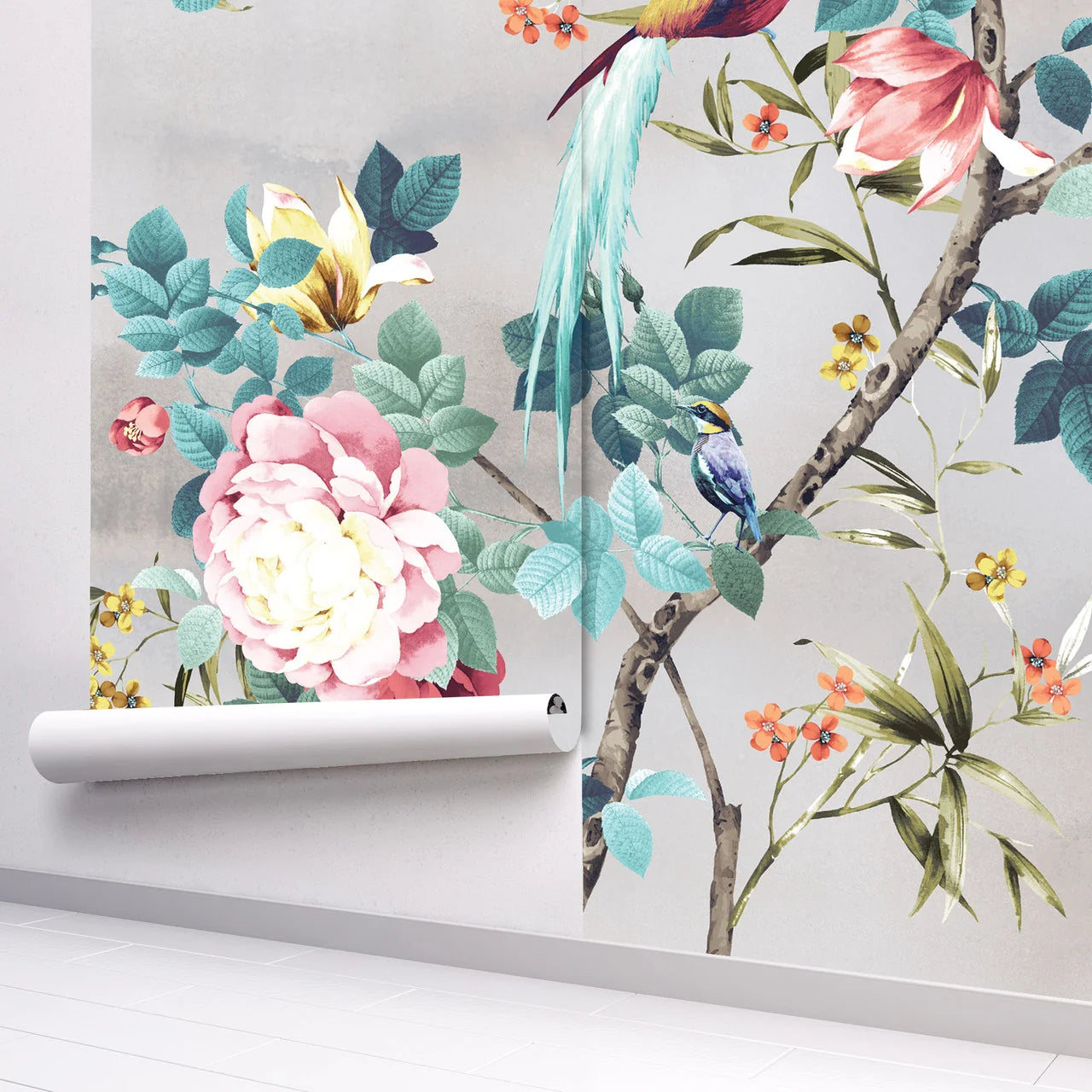 Peacock Garden Chinoiserie Wallpaper Mural