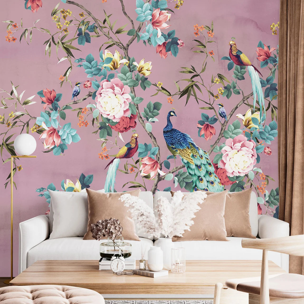 Peacock Garden Chinoiserie Wallpaper Mural