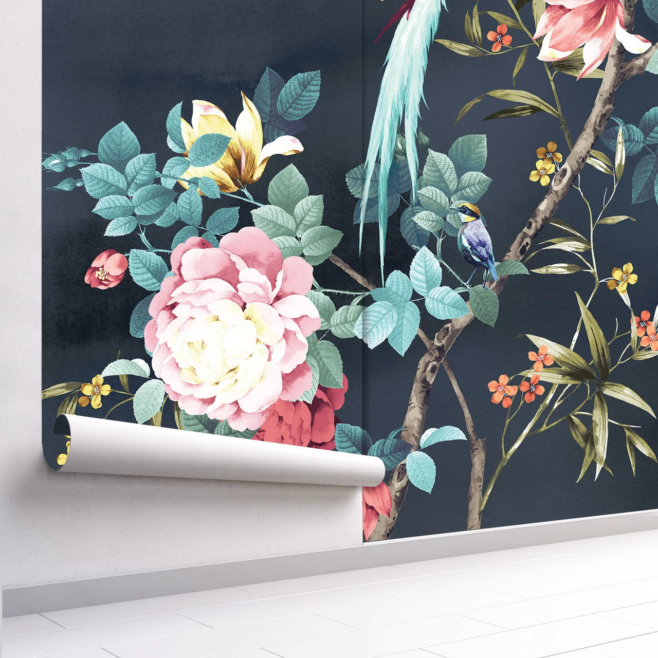 Peacock Garden Chinoiserie Wallpaper Mural