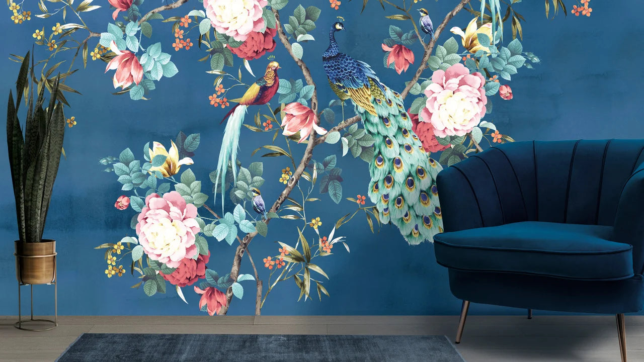 Peacock Garden Chinoiserie Wallpaper Mural