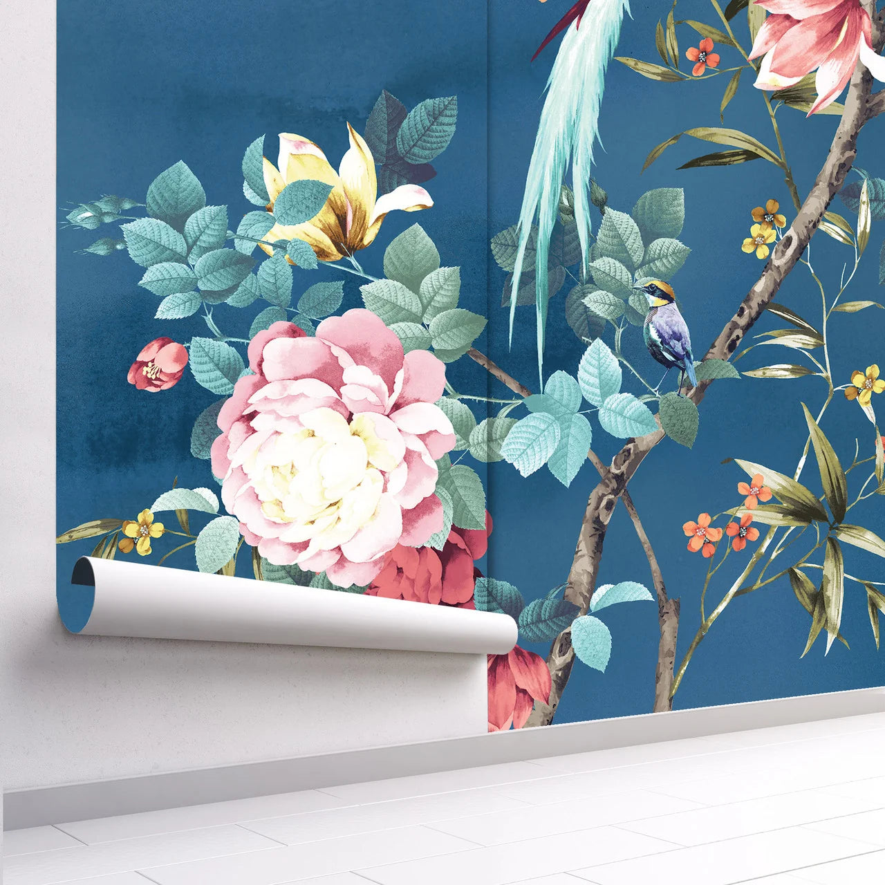 Peacock Garden Chinoiserie Wallpaper Mural