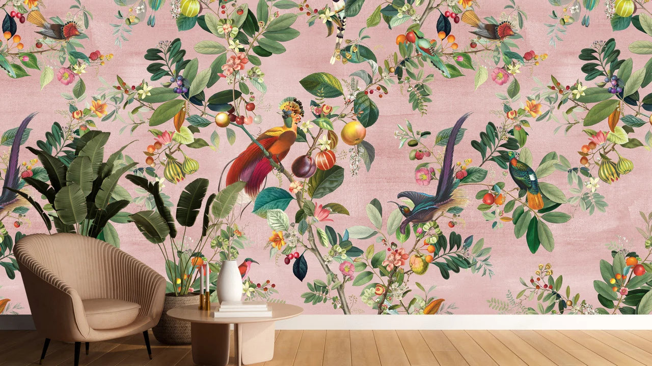 Paradise Orchard Chinoiserie Wallpaper
