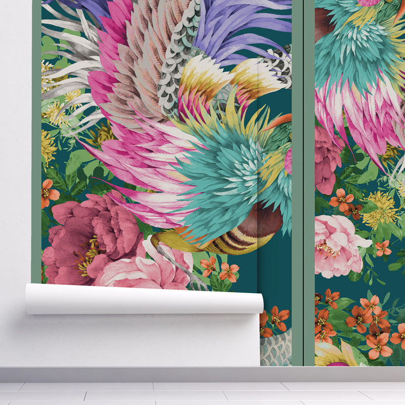 Dragon Phoenix Chinoiserie Wallpaper