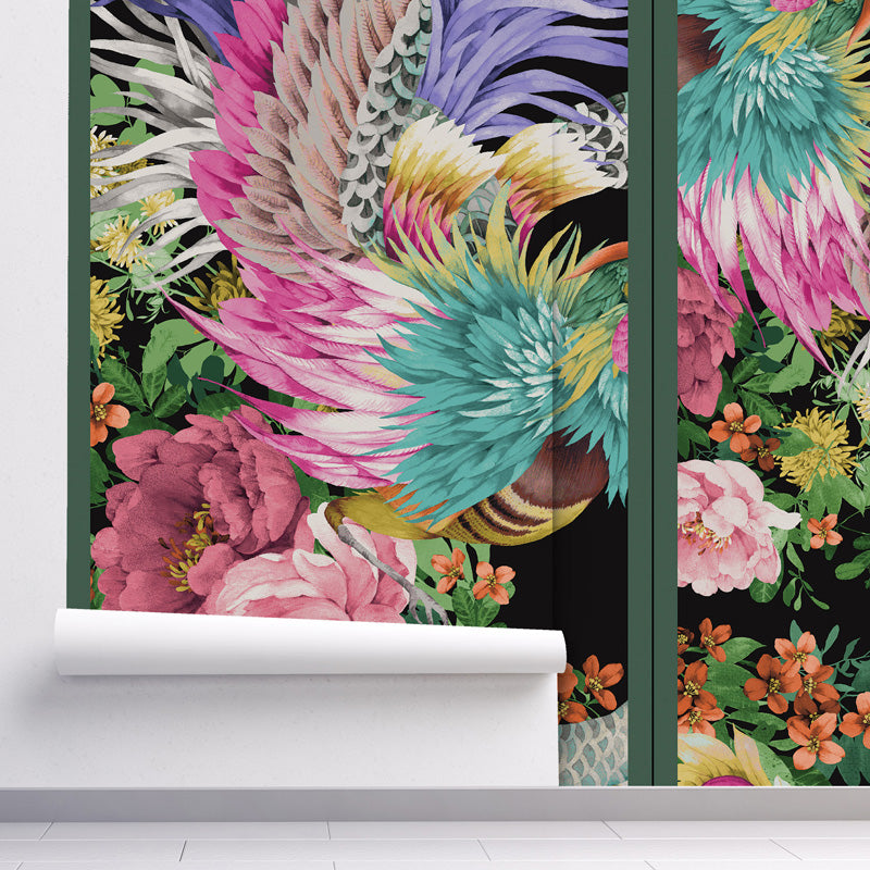 Dragon Phoenix Chinoiserie Wallpaper